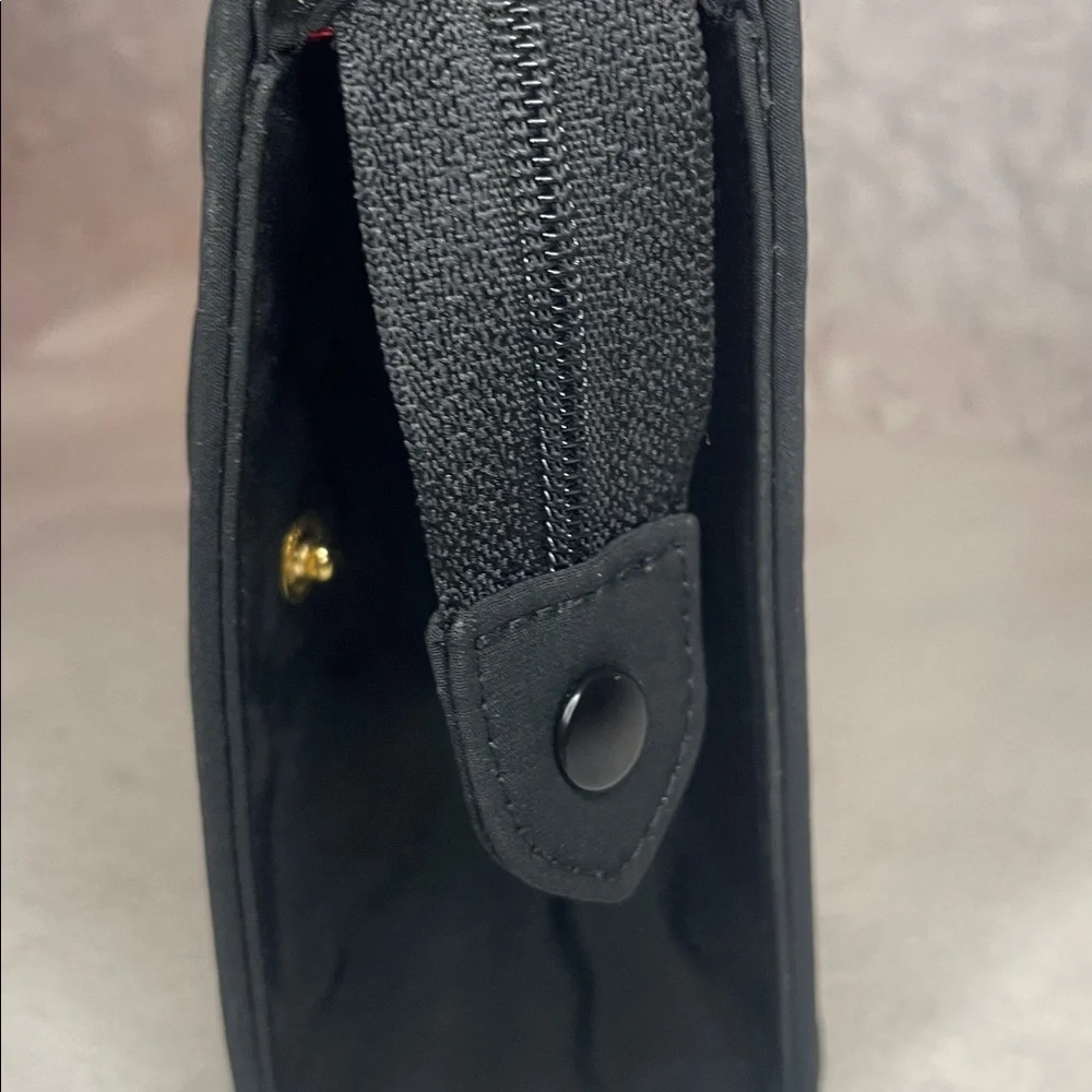 Christian Dior CD Cannage Black Quilted Zip Clutch Pouch Organizer Bag